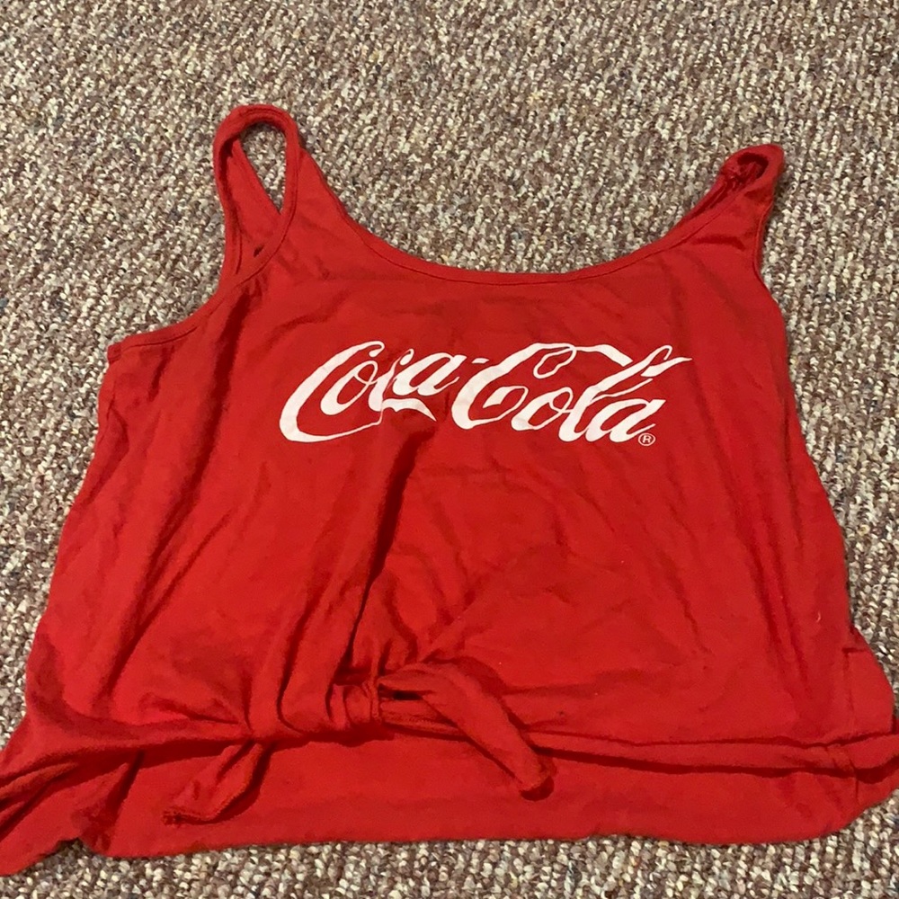 Red Coca-Cola Tank Top with a Tie in the Middle